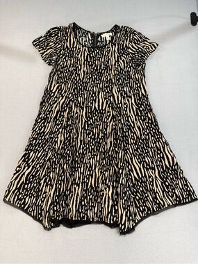 silence + noise Urban Outfitters Black Beige Swing Dress S Rayon 90’s Indie